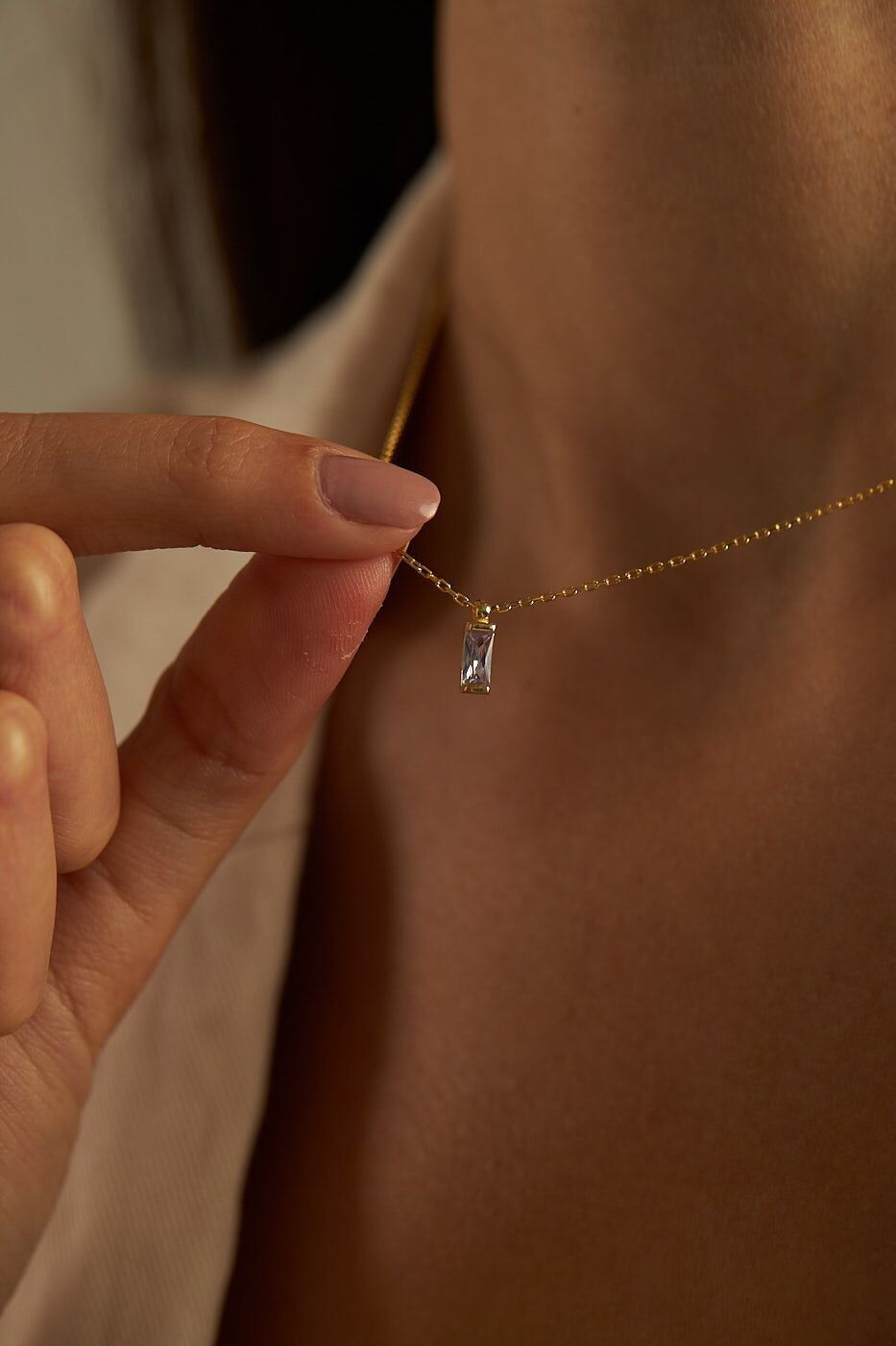 COLLANA BAGUETTE VIOLA