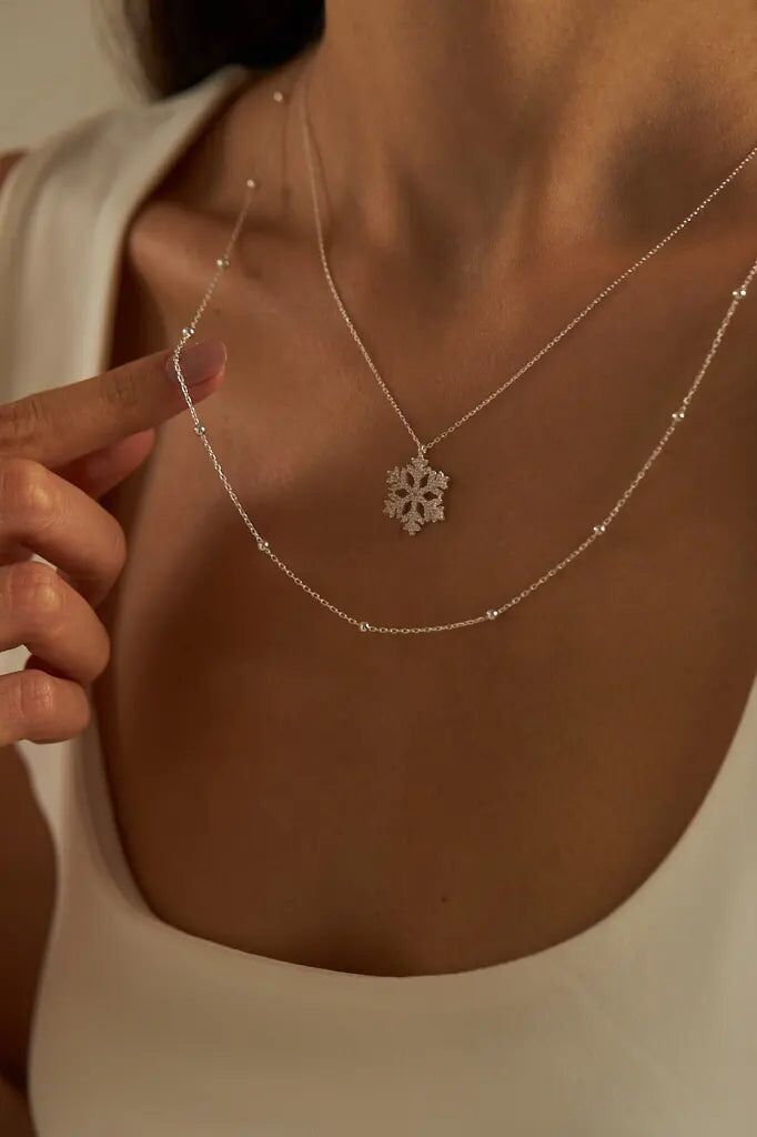 COLLANA IN ARGENTO FIOCCO DI NEVE