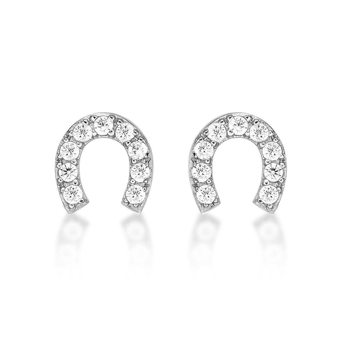 Orecchini a forma di ferro di cavallo in argento sterling 925 per donna