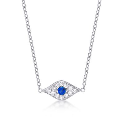 Collar con colgante de ojo malvado de plata de ley 925 para mujer