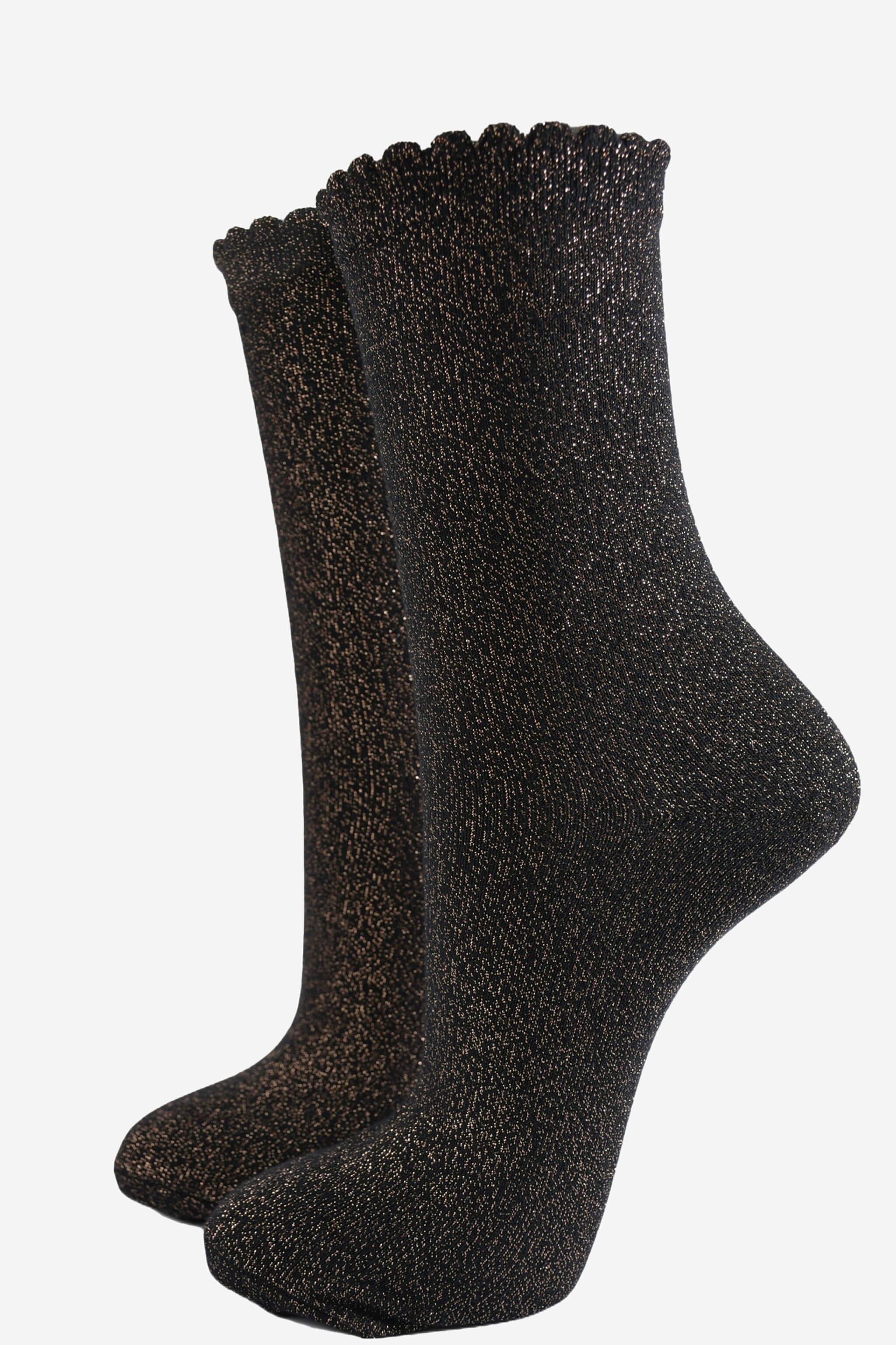 Glitzersocken für Damen - Bronze