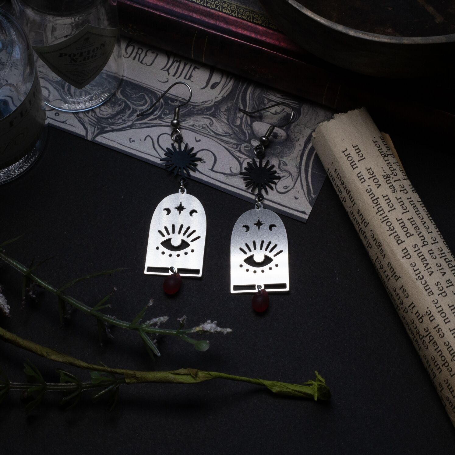 orecchini occhio fortunato - acciaio inossidabile