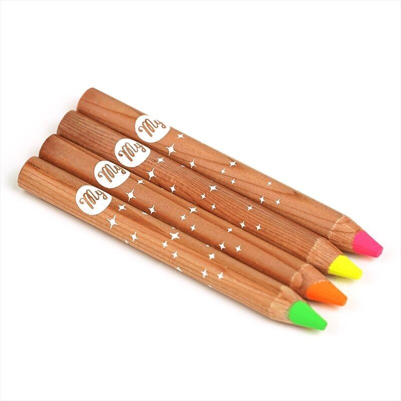 Fluoreszierende Textmarker ohne Kunststoff – 4er-Set