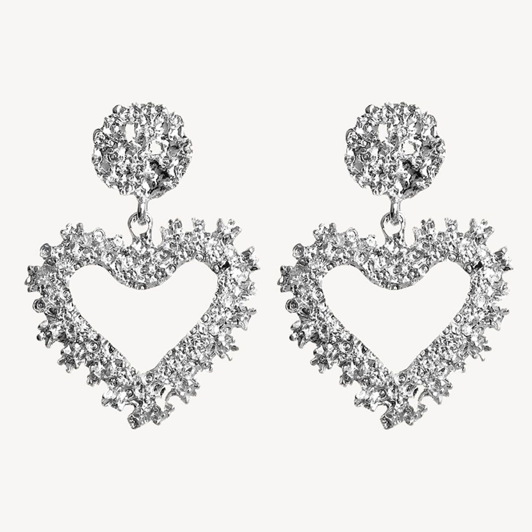 Orecchini Amelia Crystal Heart - Argento