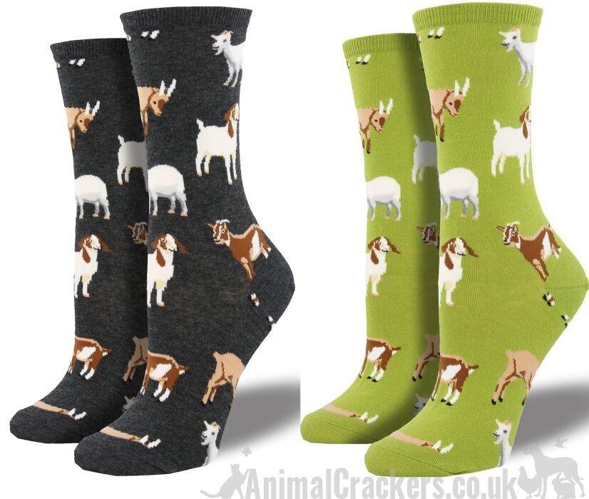 Calzini da donna con design "Silly Billy" di capra di Socksmith, taglia unica, regalo originale per gli amanti delle capre