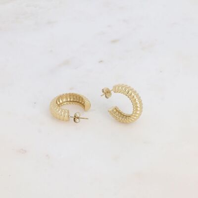 Orecchini a cerchio - anello striato largo 25 mm