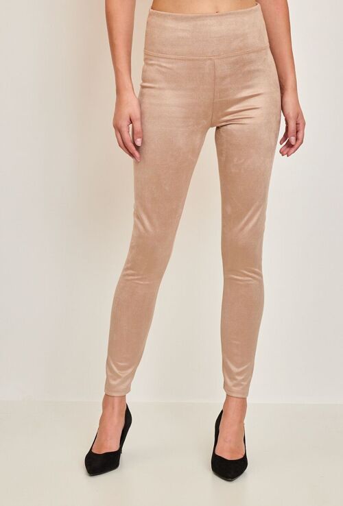 Legging galbant en daim -Beige
