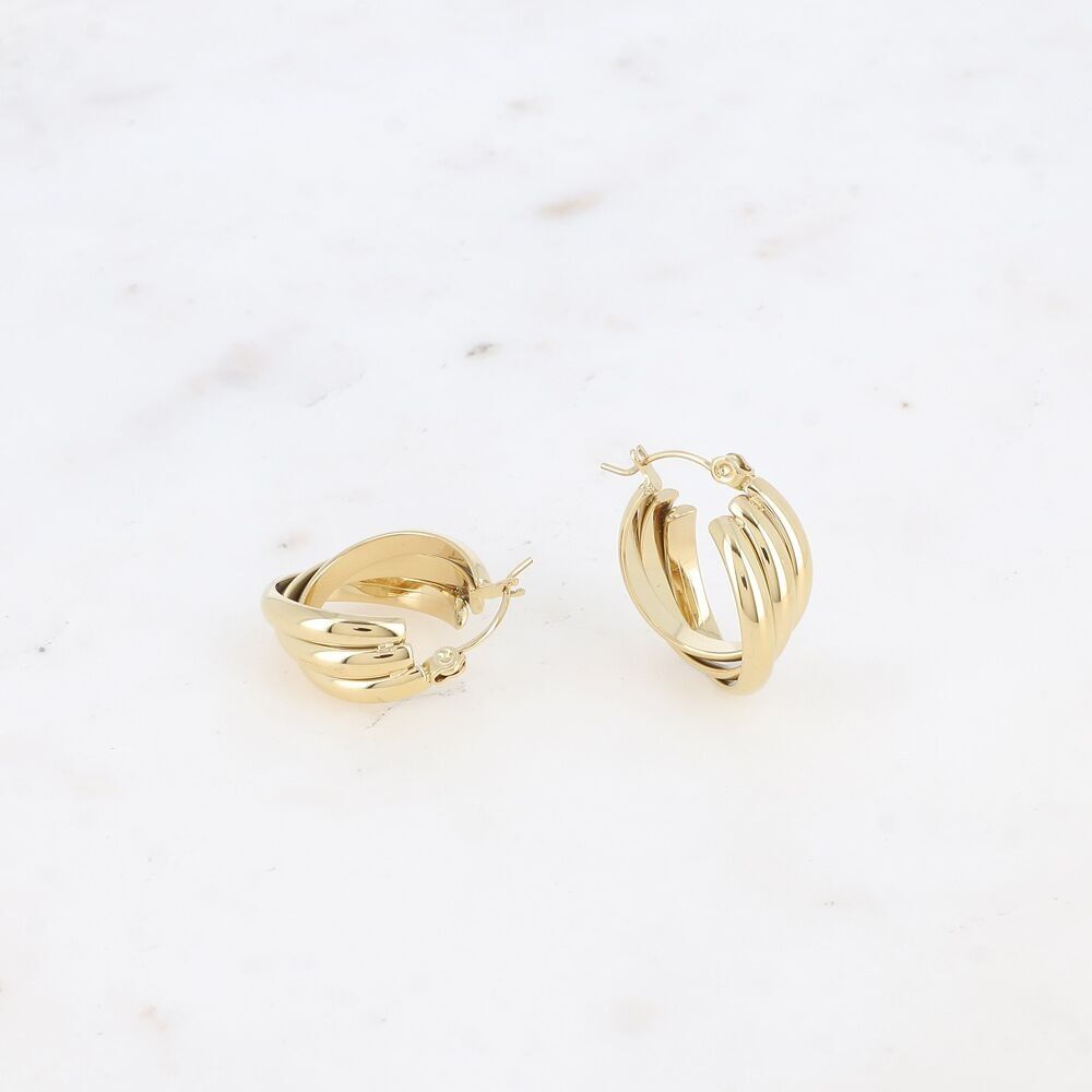 Orecchini a cerchio - 3 anelli sovrapposti