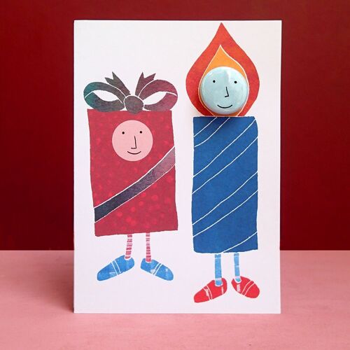 Present Costume - Greeting card with badge