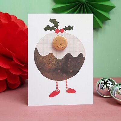 Costume de pudding - Carte de vœux avec badge