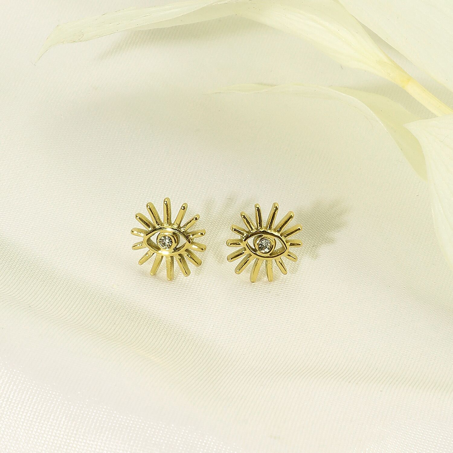 Orecchini ad occhio con borchie in acciaio inossidabile - BO100266