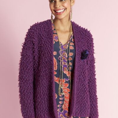 Gilet Bouclettes in misto lana - viola