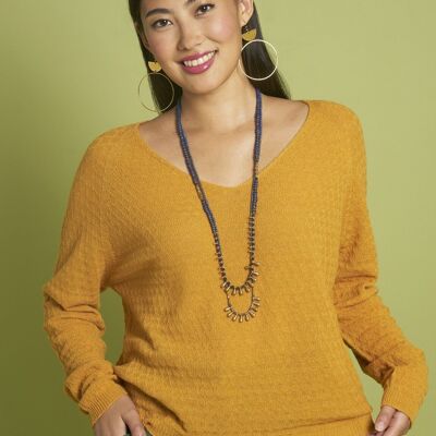 Pull Fin en mélange cachmere Gipsy - jaune moutarde