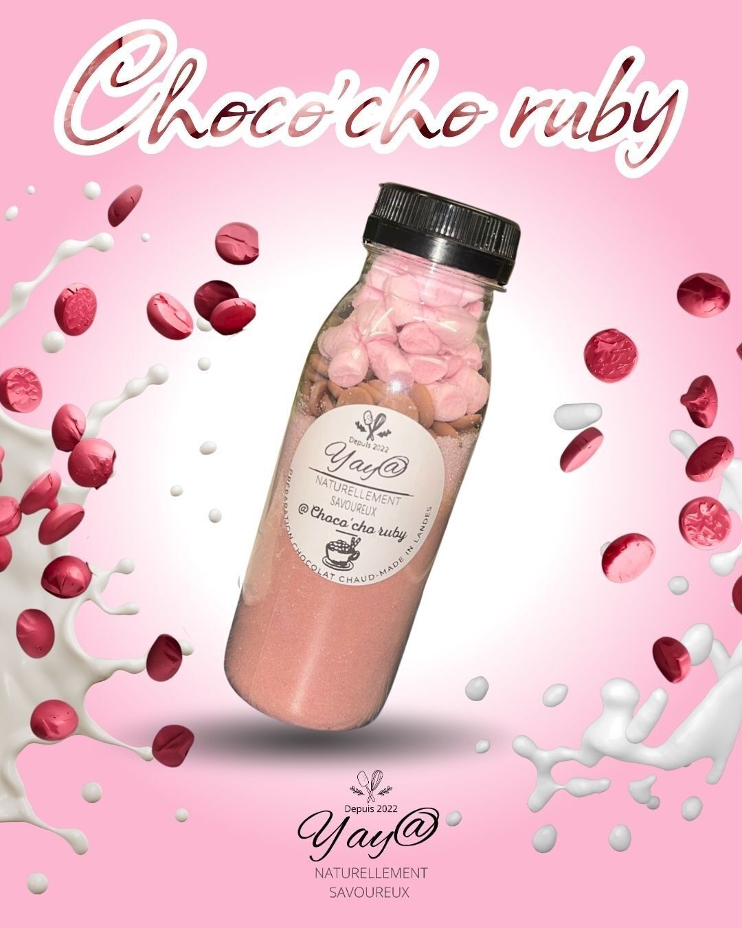 Preparato per cioccolata calda - Choco'cho ruby ​​- Yaya Naturally Delicious