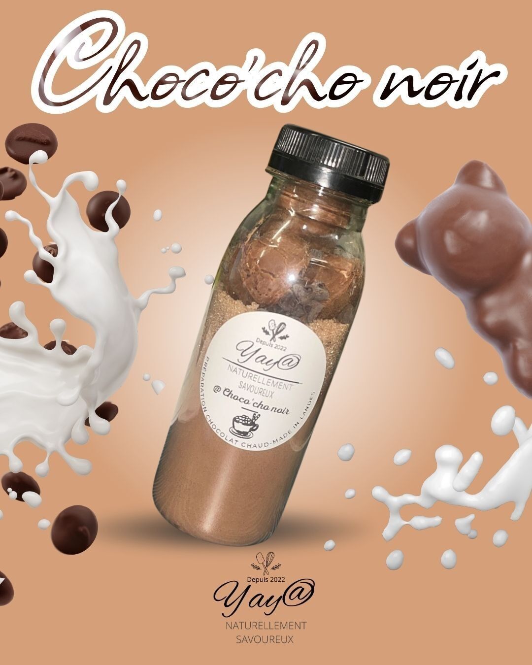 Preparato per cioccolata calda - Cioccolato fondente - Yaya Naturally Delicious