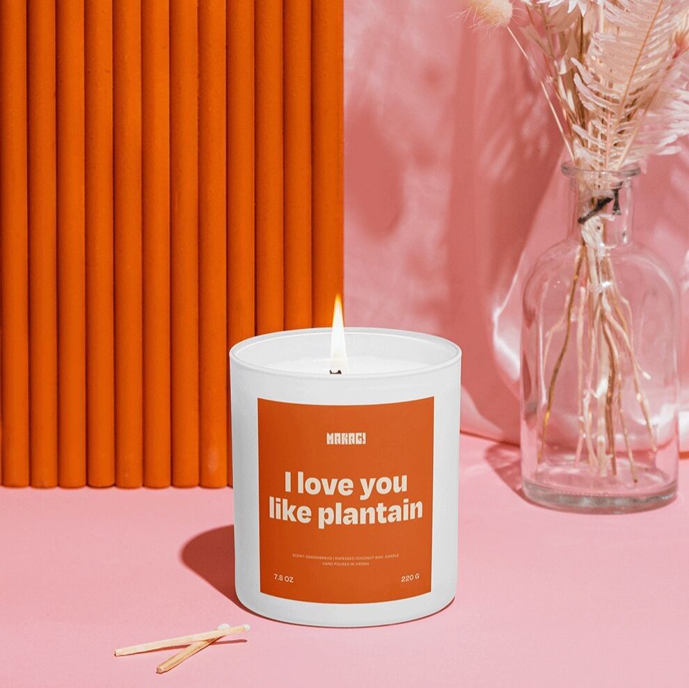 Candela profumata Ti amo come il piantaggine