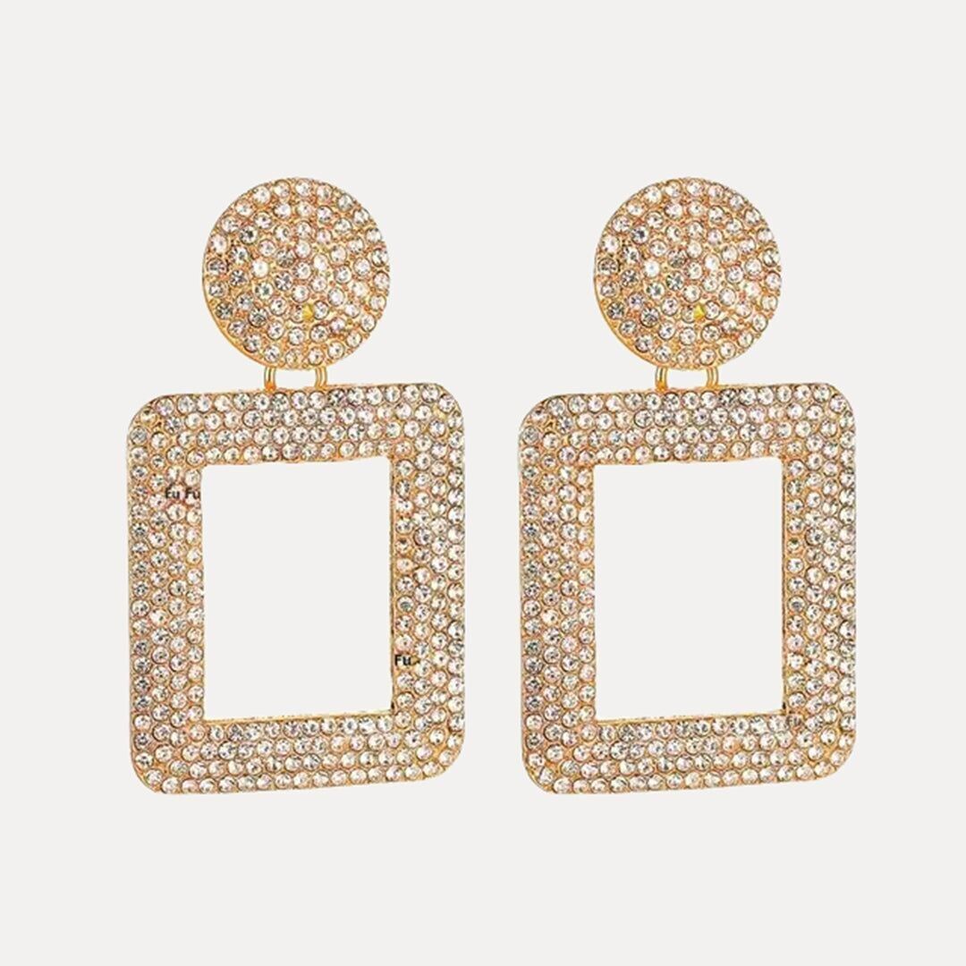 Pendientes Cadre Argent Drops - Oro