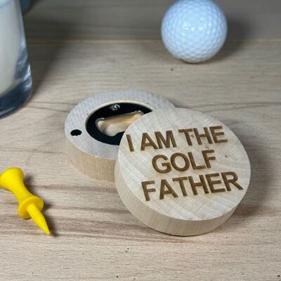Imán para nevera/abridor de botellas - Soy el padre del golf