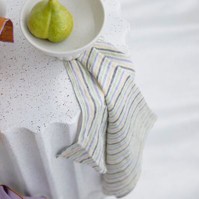 100% Linen Tea towel (dish towel) / Lilac striped