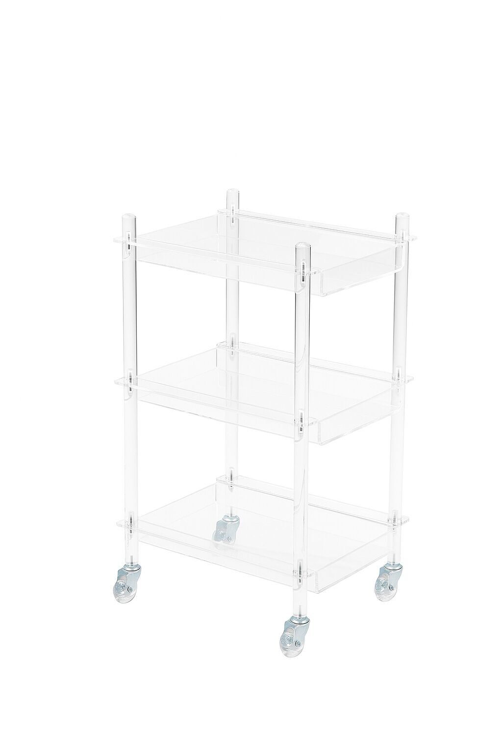 Carrello con ruote in acrilico da 40 pollici.5x30.5x60.5 cm
