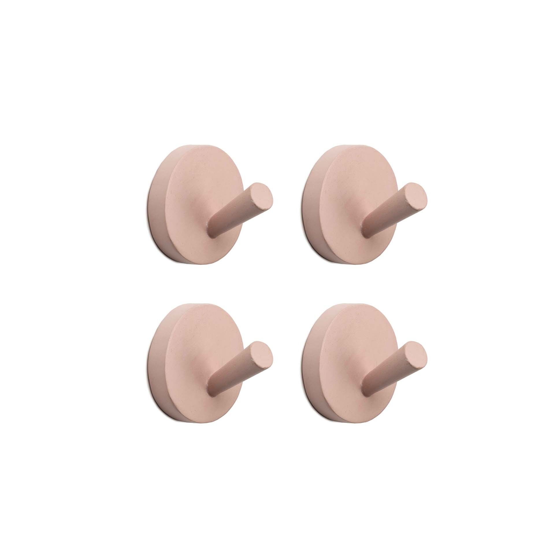 Xion, wall hook set pink 4 pieces