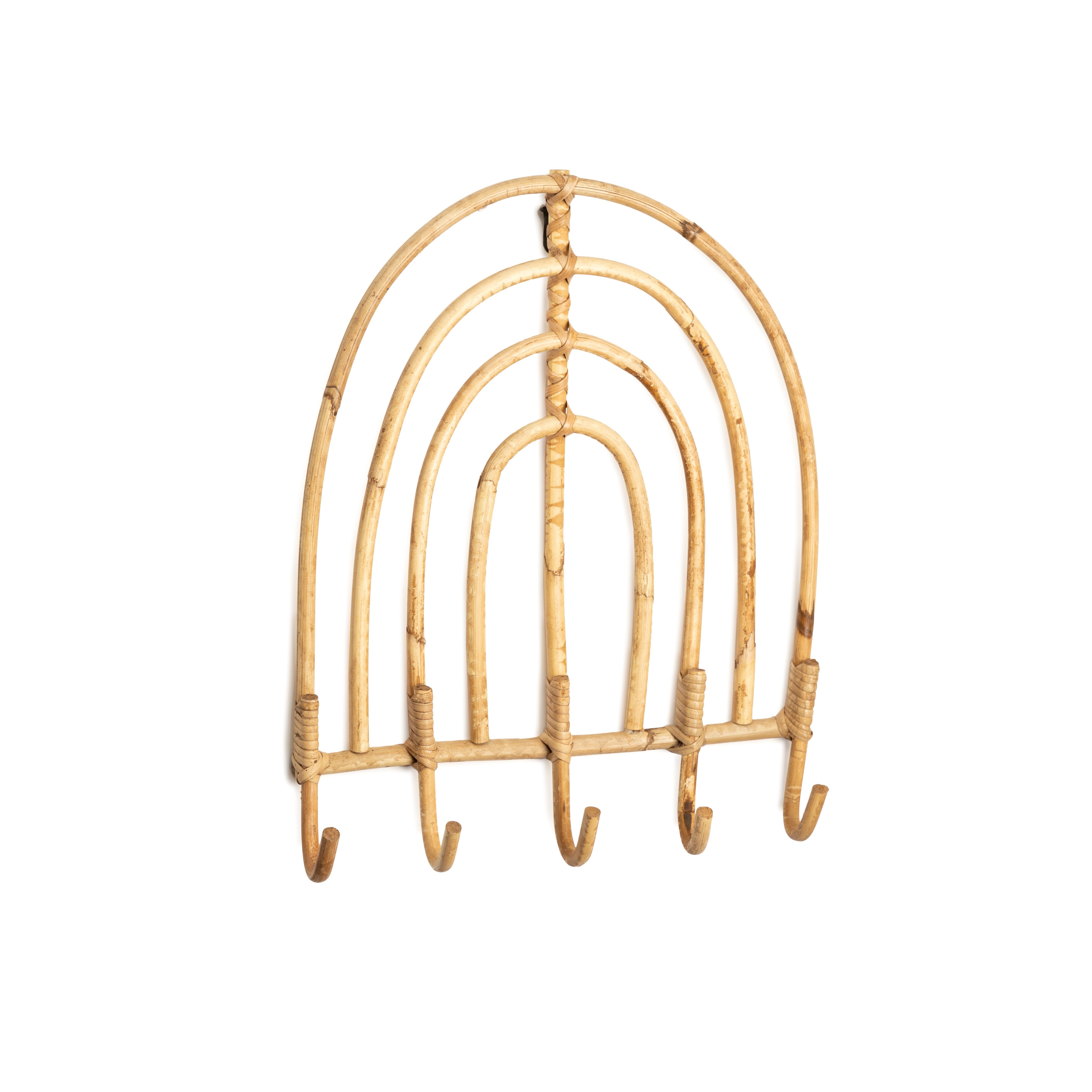 Ruby, appendiabiti da parete in rattan