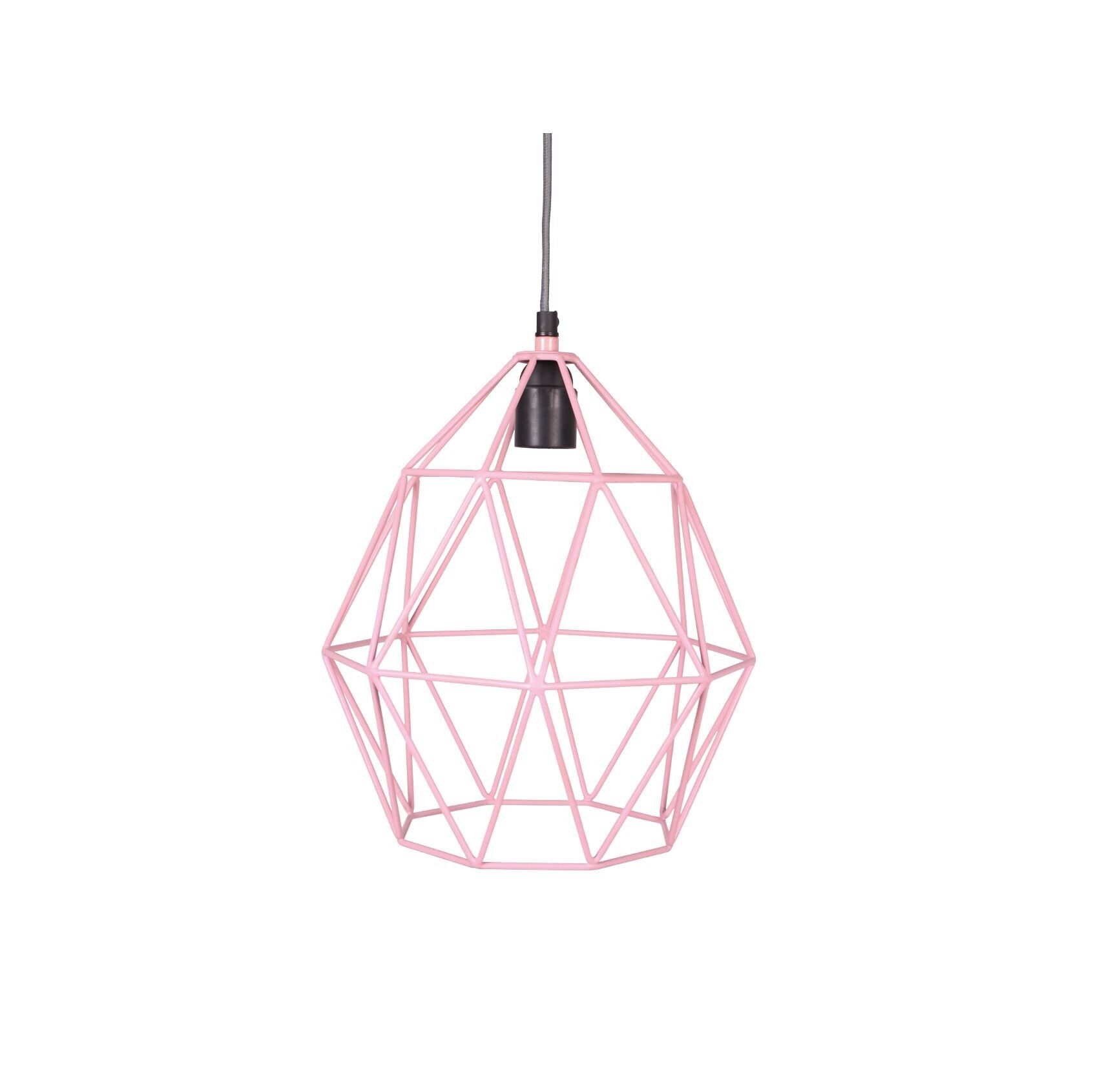 Wire pendant lamp pink 27cm