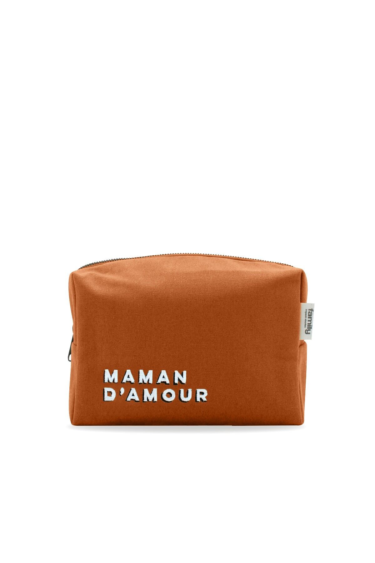 Borsa da toilette MAMAN D'AMOUR ricamata in rame