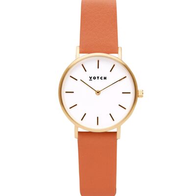 Orologio oro e arancione bruciato | Petite