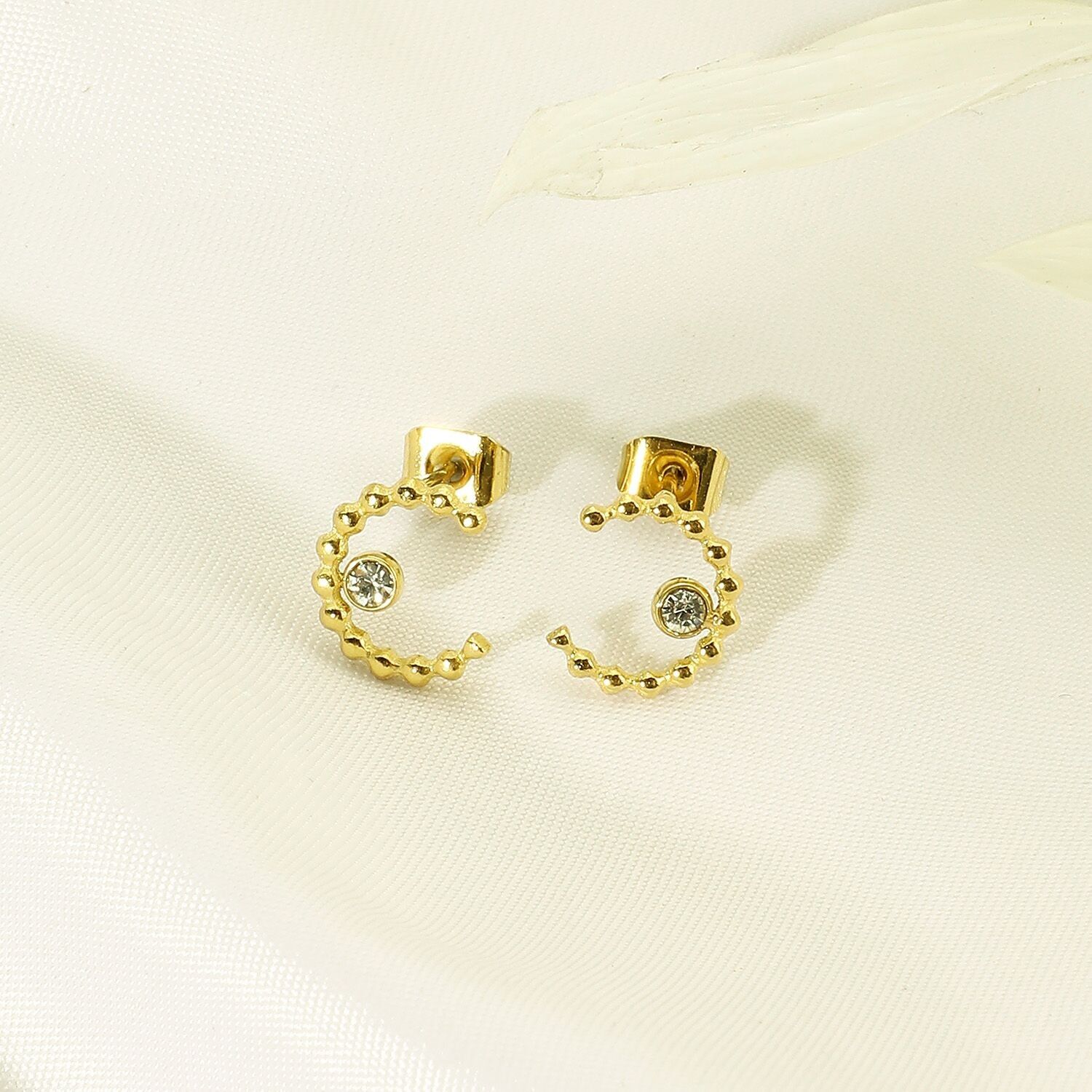 Orecchini a bottone in acciaio inossidabile -BO100270