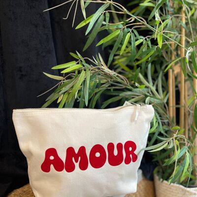 Trousse de toilette XL écru " Amour"
