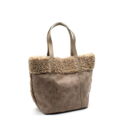 Sac à main avec fausse fourrure moumoute