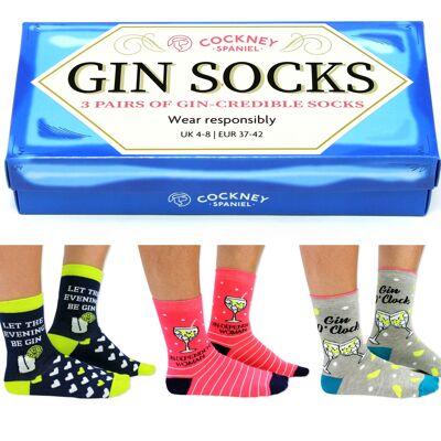 Cockney spaniel gin socks gift box