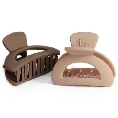Barrette à cheveux set de 2 caramel/latte