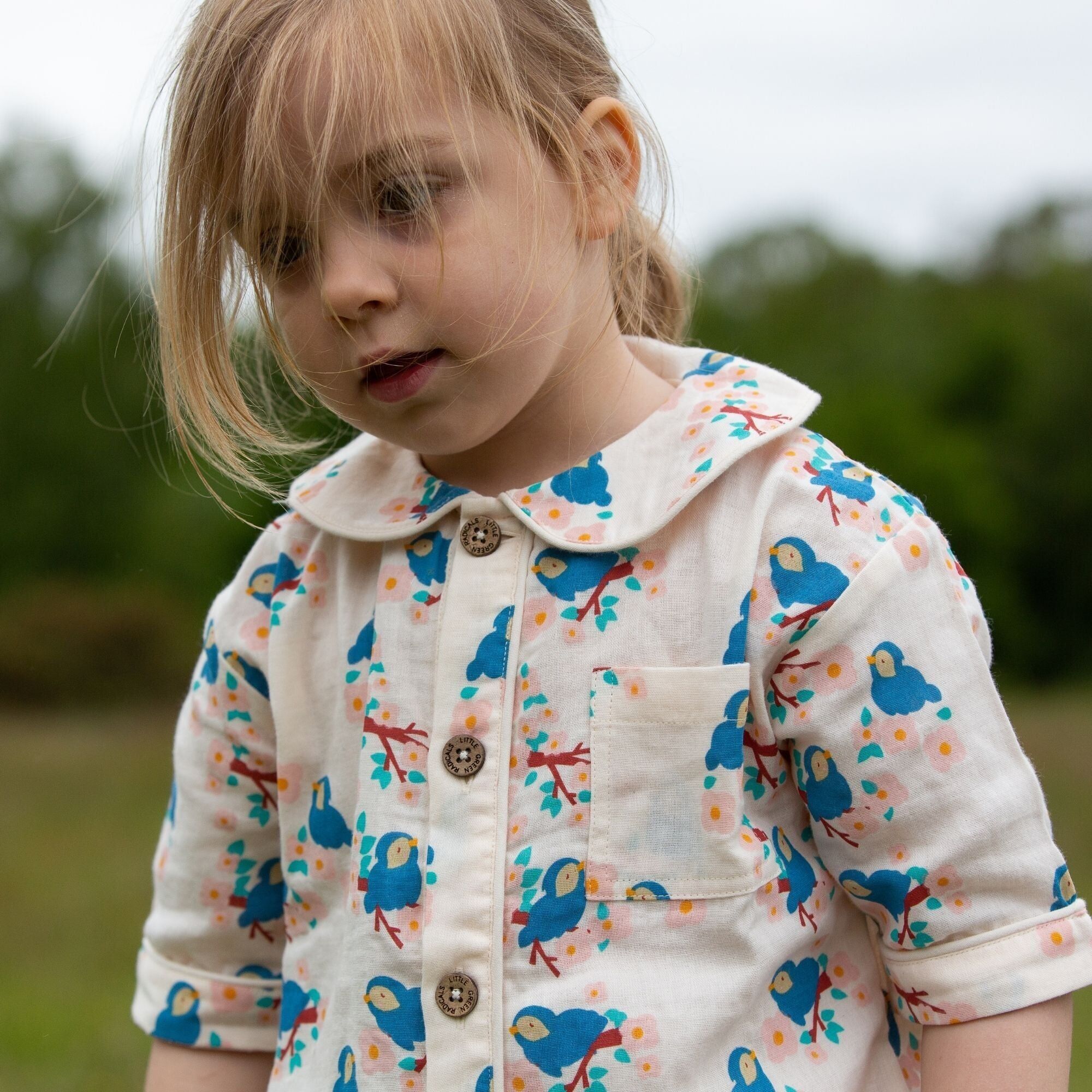 Set pigiama corto con bottoni Bluebirds