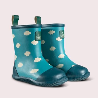 Bottes en caoutchouc classiques doublées de nuages bleus
