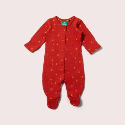 Grenouillère bébé gaufrée bio aux étoiles noisettes