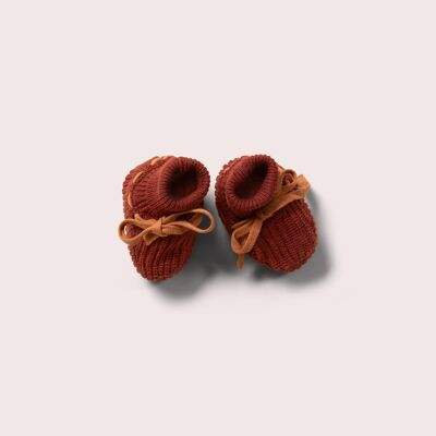 Chaussons tricotés noisette