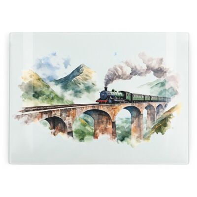 Protector de encimera grande y liso con diseño de tren de vapor