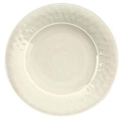 Assiette plate en mélamine à la crème craquelée