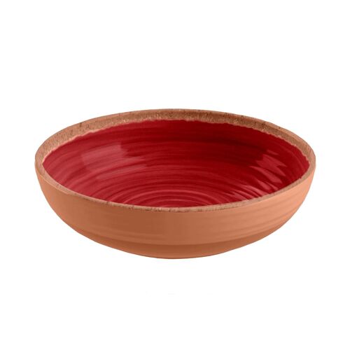 Rustic Swirl Red Melamine Low Bowl