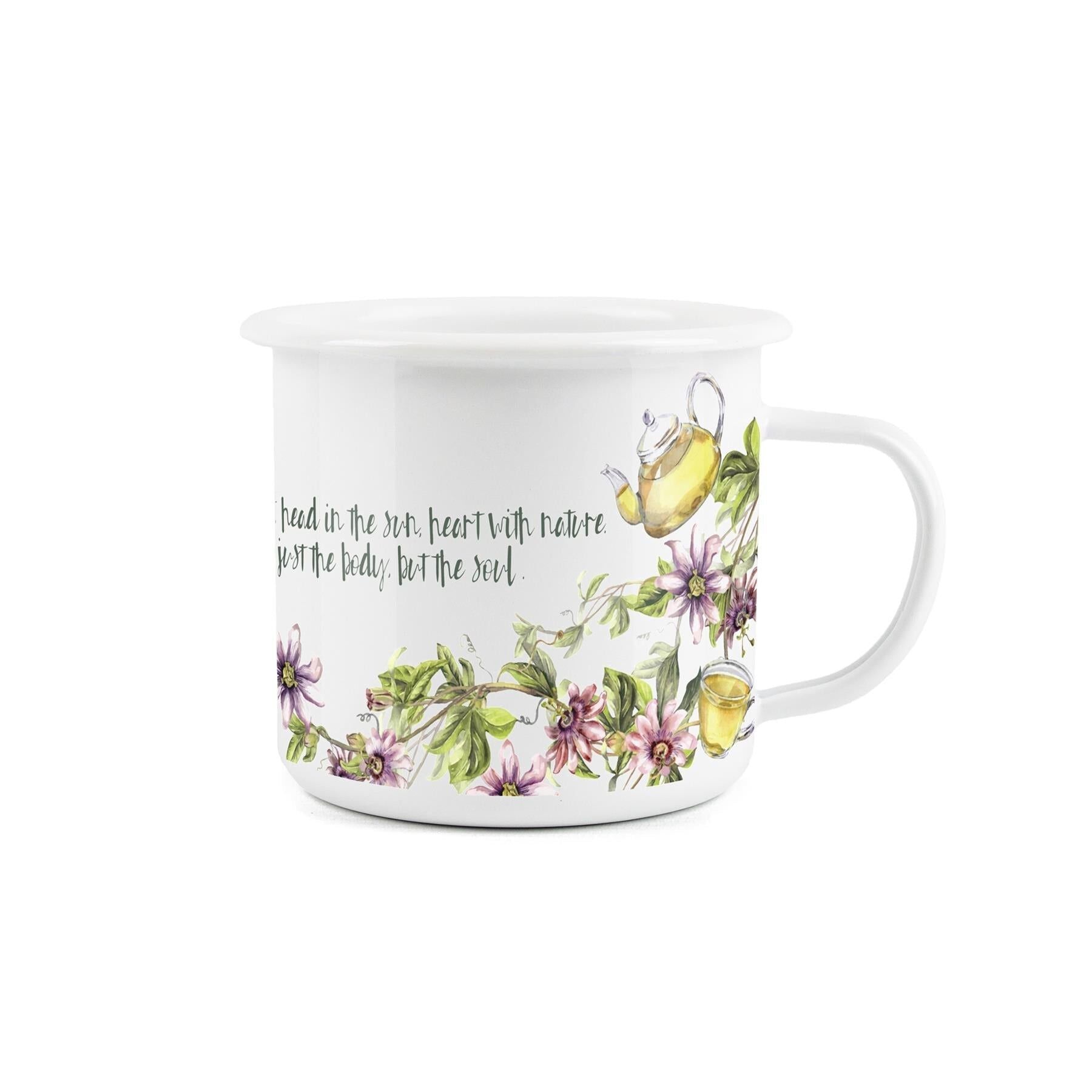 Taza esmaltada La gloria de la jardinería