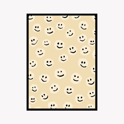 Gelber Smiley - A3 29,7 x 42 cm