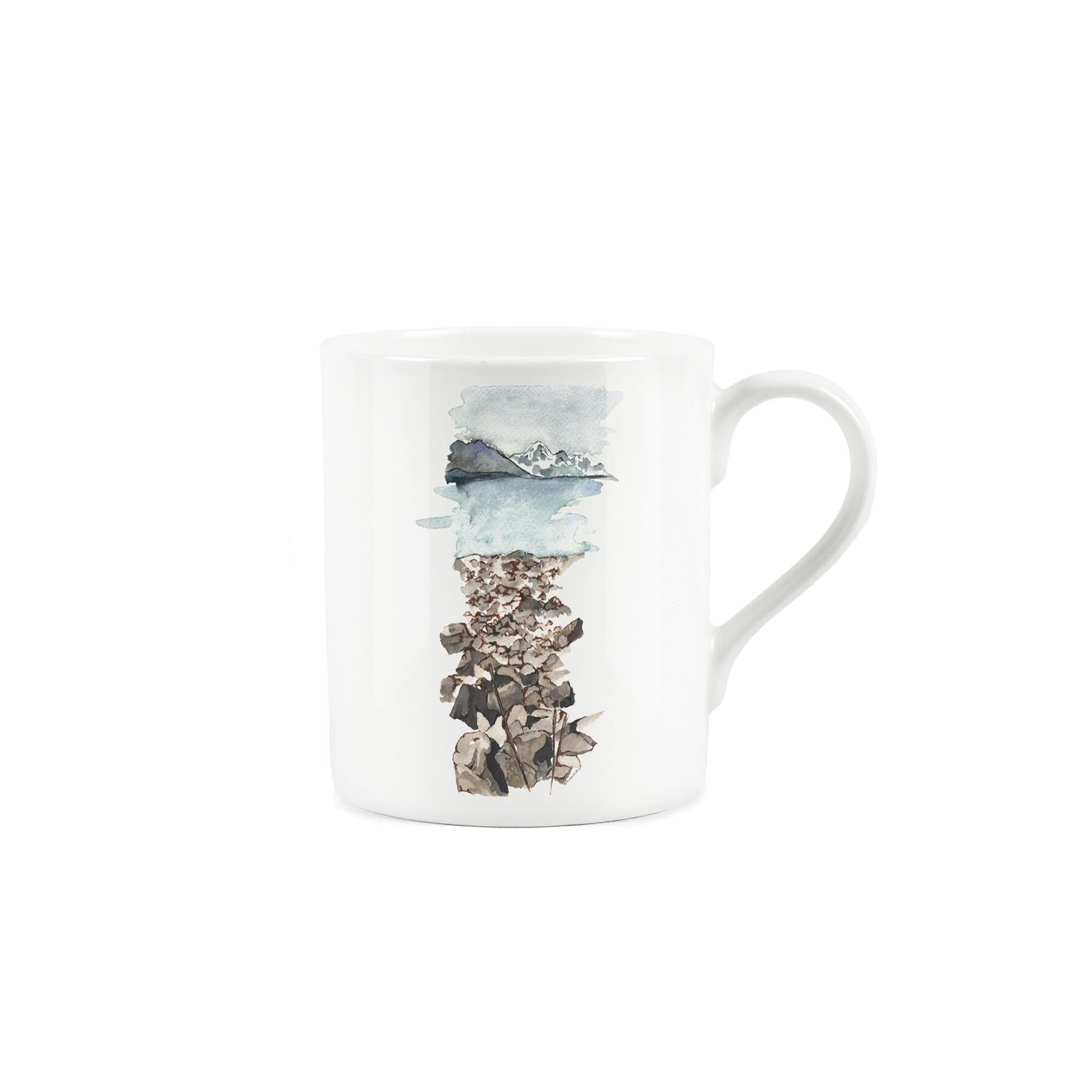 Taza pequeña con diseño de acuarela Glaciar de Rhiannon Chauncey