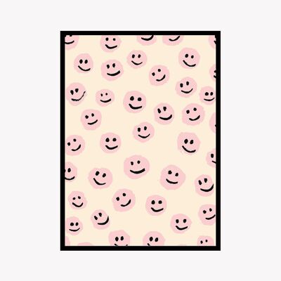 Pink Smiley - A3 29,7 x 42 cm