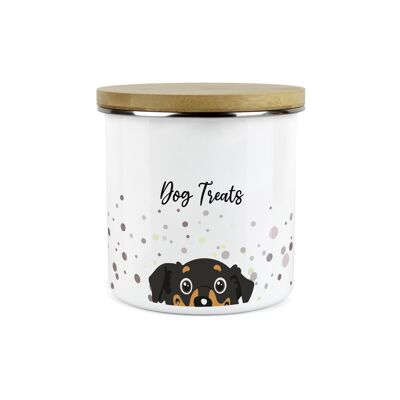 Friandises pour chiens Peeping Dog Treats, boîte en émail de taille moyenne