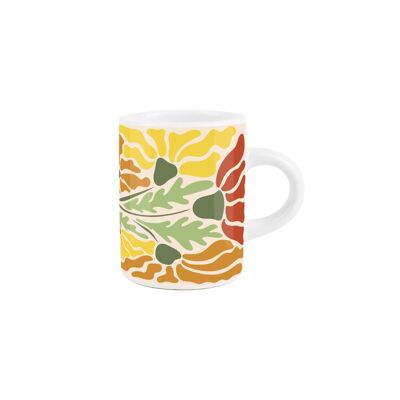 Taza de espresso con diseño floral de flor de naranja