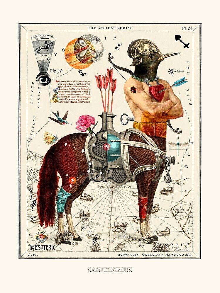 Kunstdruckplakat - Béto Val - Schütze (Sternzeichen Schütze)