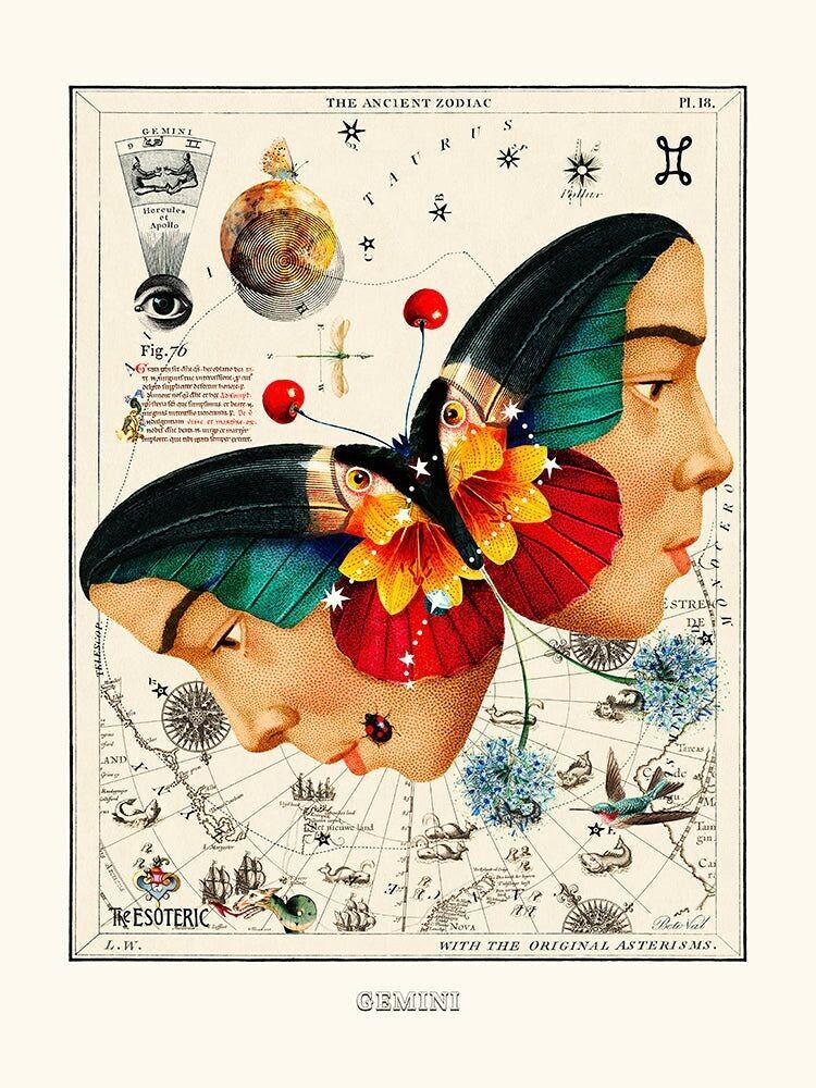 Art print poster - Béto Val - Gemini (Gemini Zodiac)