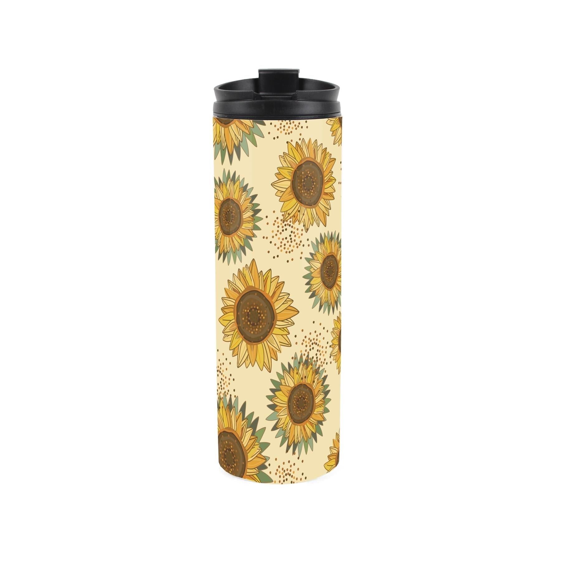 Yellow Sunflowers Stainless Steel Flask